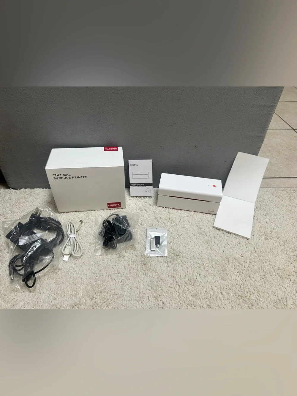 NWT never used ORGSTA Thermal Barcode Printer - White -everything included
